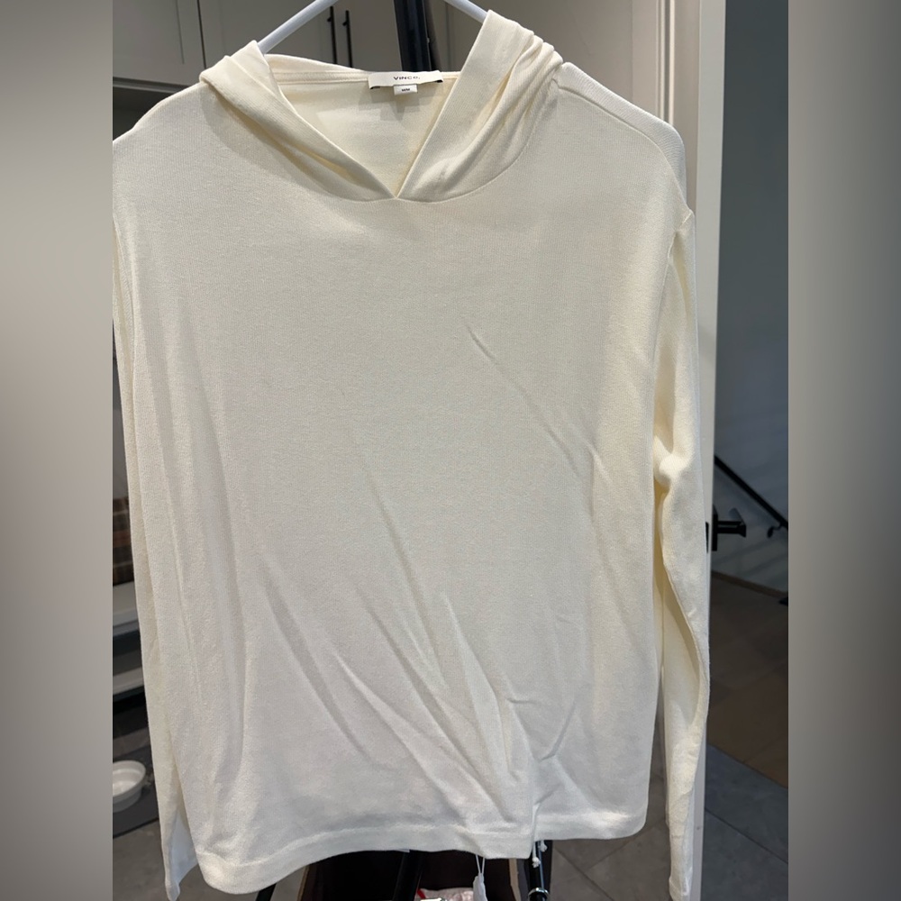 Vince Cream Pullover Hoodie and Drawstring Pants Lounge set
